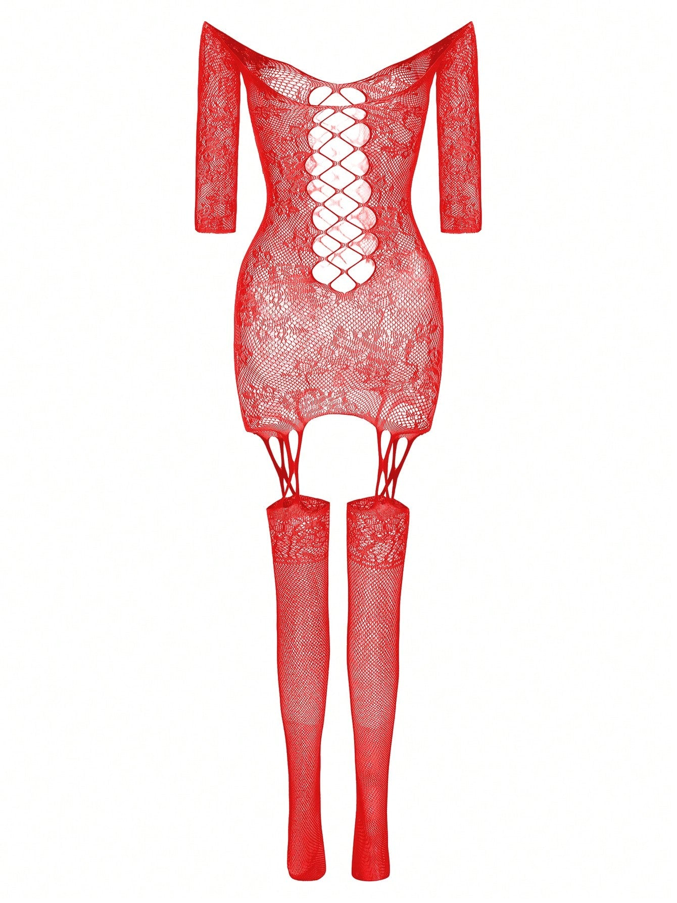 1pc Sexy High Stretch Semi-Sheer Floral Printed Bodystocking, Suitable For Parties, Galas, Clubs, Plus Size
