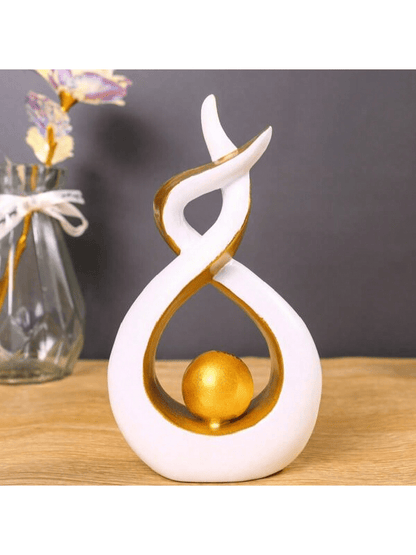 1pc Modern Abstract Resin Art Sculpture, Elegant Handmade Decorative Statue for Living Room, Bedroom or Office Desk, Minimalist Home Decor