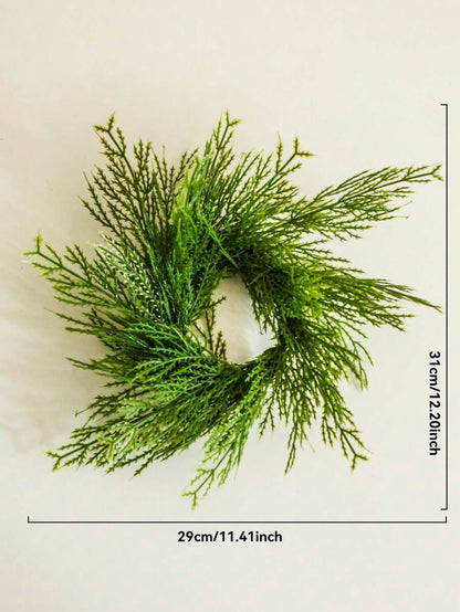 Christmas Candle Ring Holder with Red Flowers, Gold Berries & Greenery, Holiday Table Centerpiece