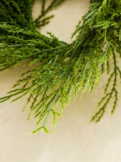 Christmas Candle Ring Holder with Red Flowers, Gold Berries & Greenery, Holiday Table Centerpiece