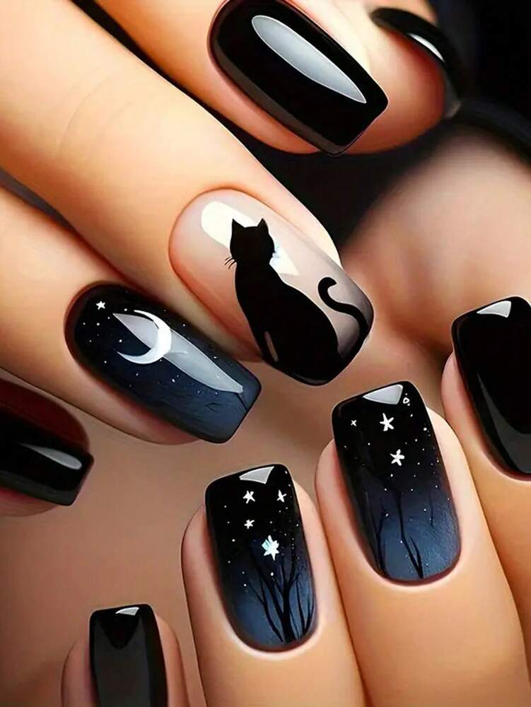 24pcs Long Ballet Christmas Press On Nails, White Snowflakes And Gingerbread Bow Design, 3D Acrylic False Nails For Women Holiday Gift