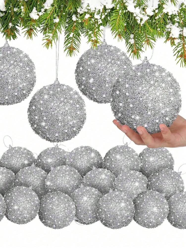 12pcs Champagne Christmas Ball Ornaments, 3.15-Inch Shatterproof Baubles, Elegant Tree Decorations for Weddings, Holidays, and Party Displays