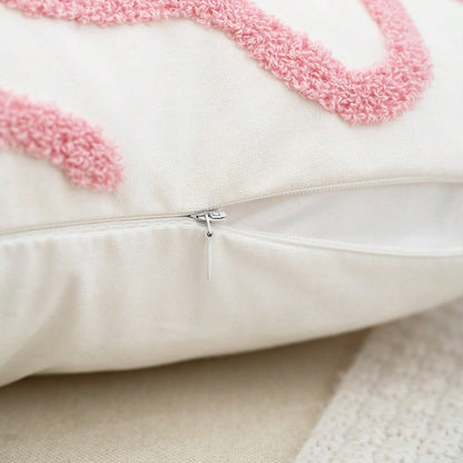 1pc 3D Bow Embroidered Pillow Cover, Cute Decorative Cushion Case for Sofa or Bedroom, Soft Girly Design Without Insert