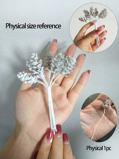 White Artificial Pinecones Set (10/30pcs), Decorative Pieces for DIY Christmas Wreaths, Bouquets & Winter Holiday Home Decor