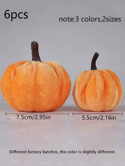12pcs Faux Velvet Mini Pumpkins, Farmhouse Fall Decorations, Assorted Soft Fabric Pumpkins for Thanksgiving Table & Home Decor