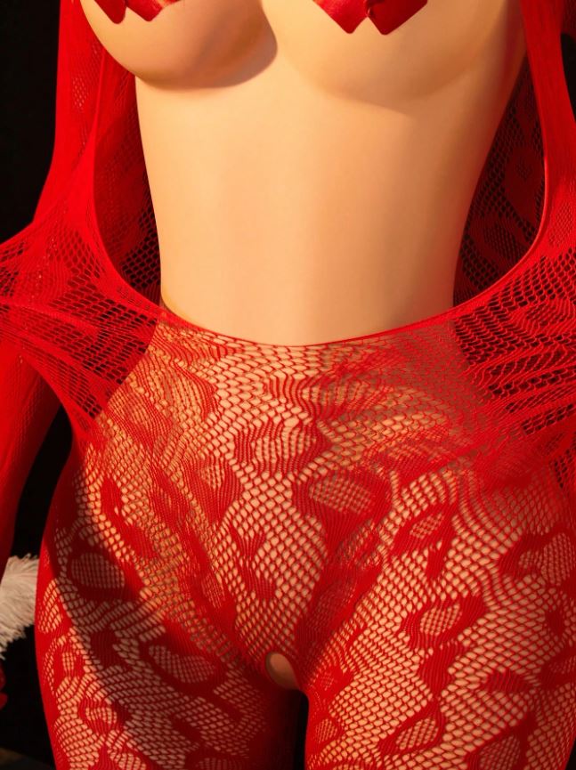 Women's Sexy Lingerie, Sexy Lingerie Fishnet Bodysuit, Crotchless Bodysuit, Leopard Hollow See-Through Long Sleeves, Hot Girl Outfit, Bikini Cover-Up, Sexy Party Role Play Costume Valentine's Day, Black Lingerie